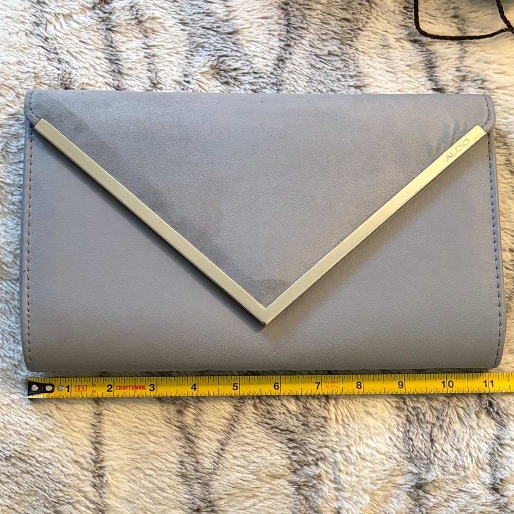 ALDO Light blue Envelope Clutch with Silver V-Trim